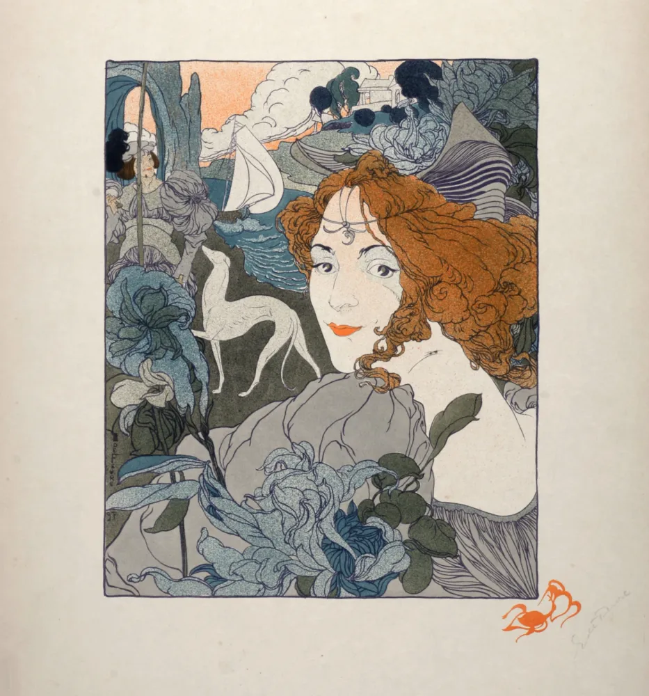 Litografia De Feure - Le Retour, 1897 - Hand-signed