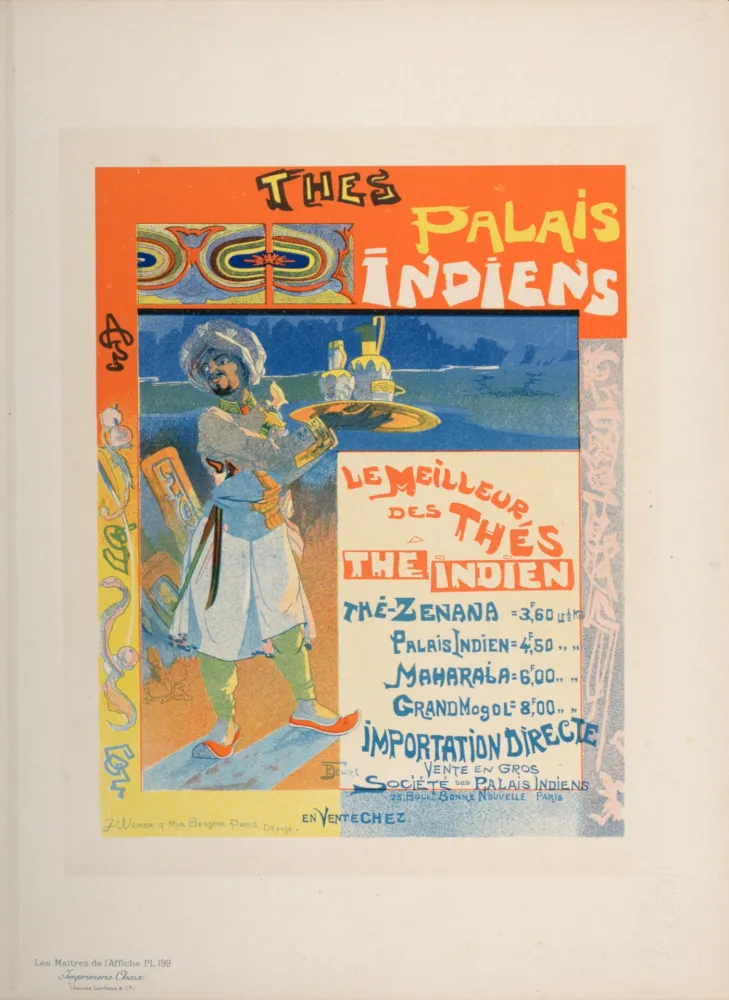 Litografia De Feure - Les Maîtres de l'Affiche : Thés Palais Indiens, 1895