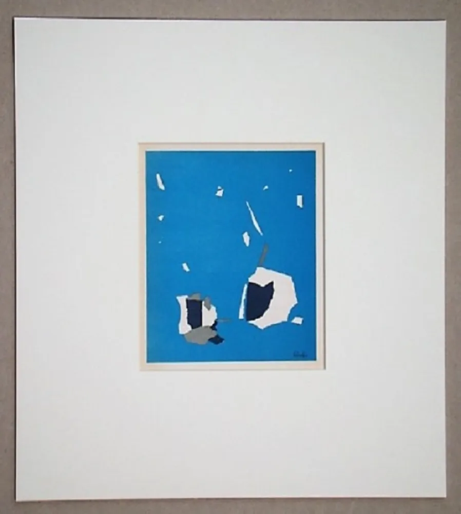 Litografia De Stael - Composition sur fond bleu ciel