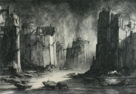 Gravura Desmazières - Terres Inconnus