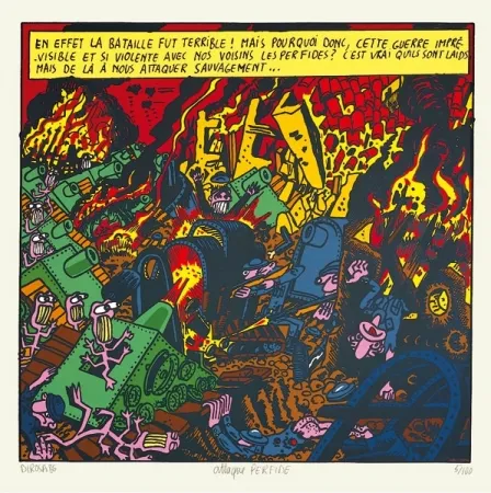 Serigrafia Di Rosa - Attaque perfide