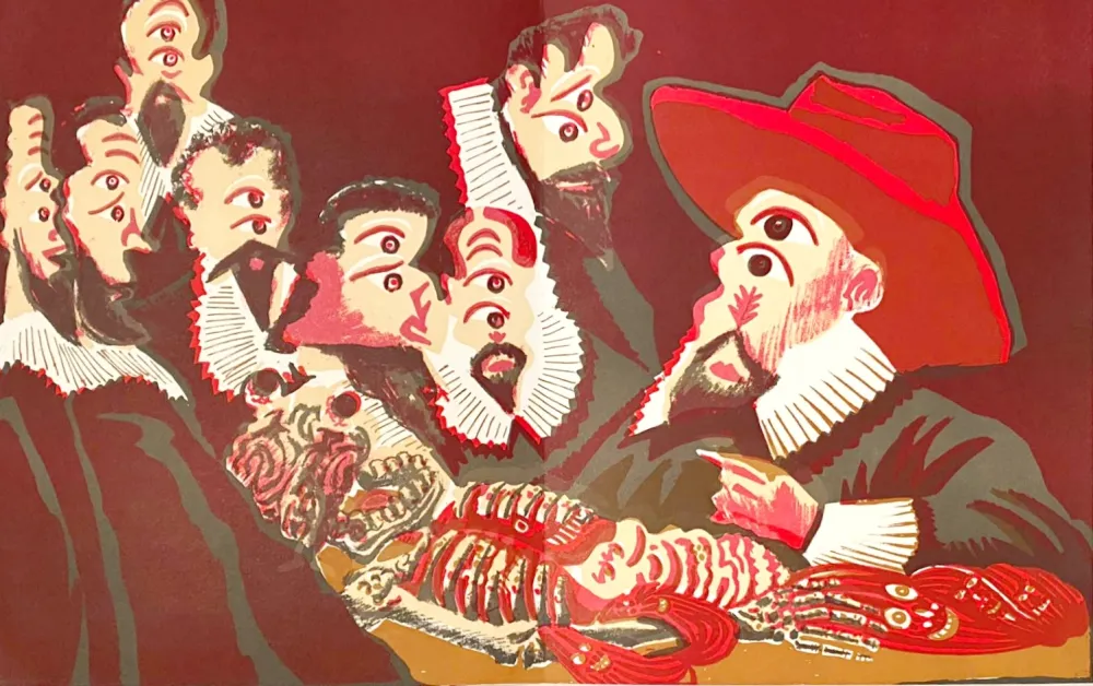 Litografia Di Rosa - Corps amoureux