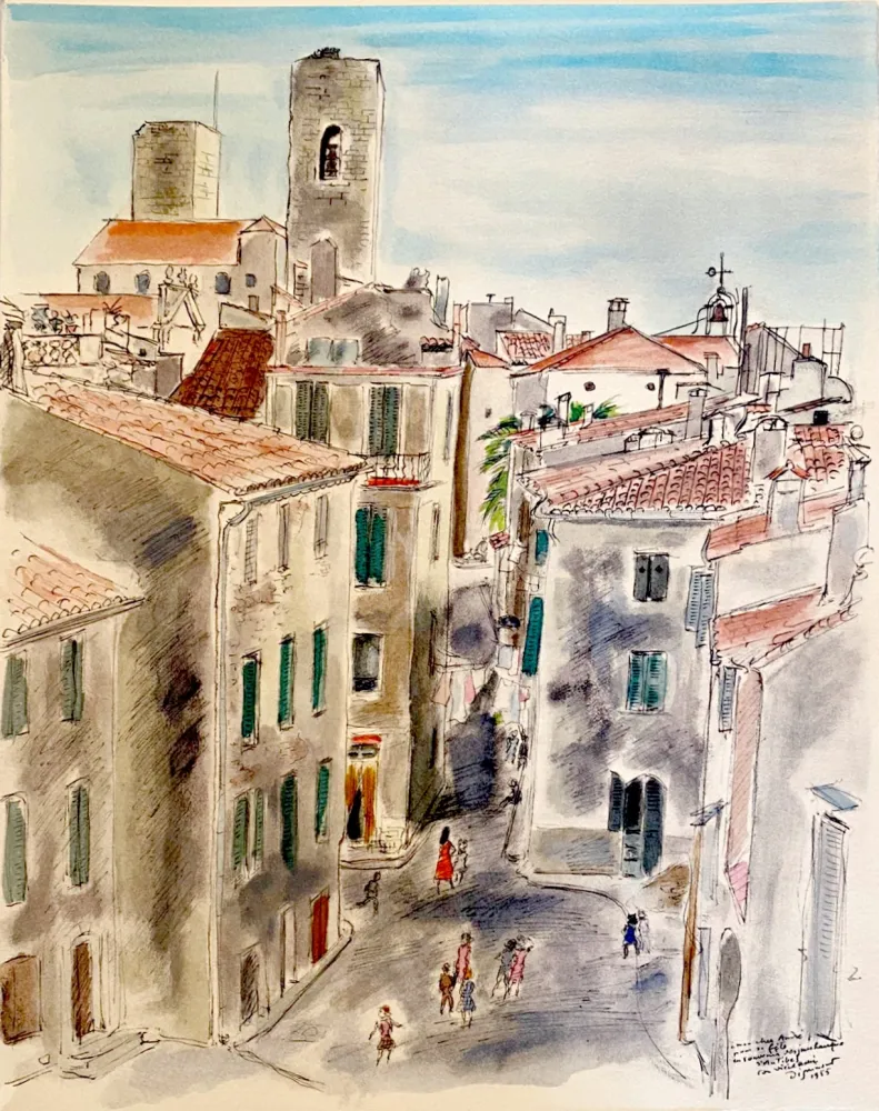 Litografia Dignimont - Souvenir du vieil Antibes