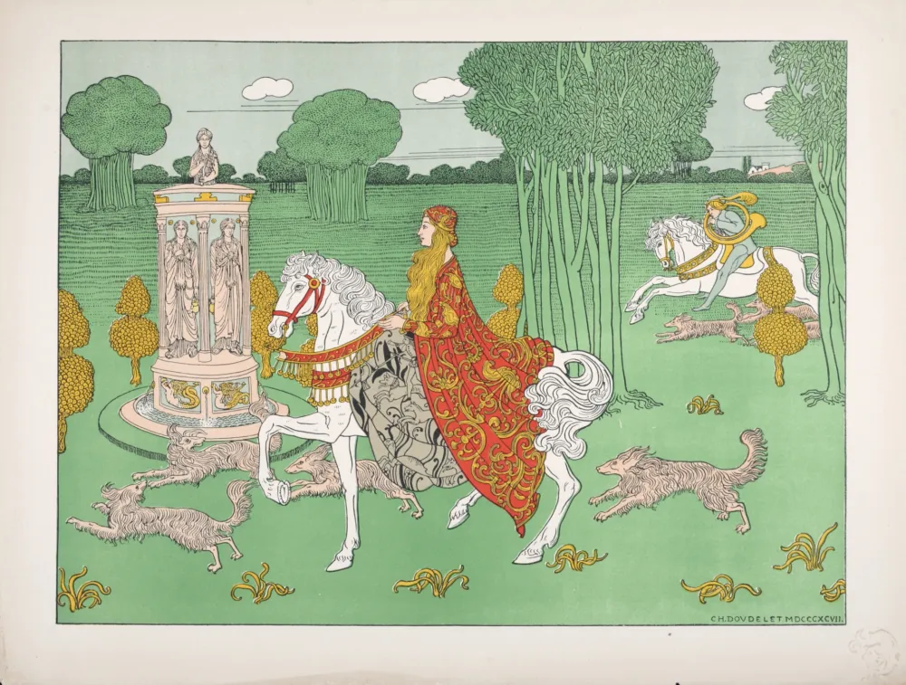 Litografia Doudelet - La Châtelaine, 1897