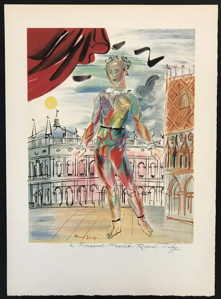 Litografia Dufy - Arlequin a la Maniere Venitienne