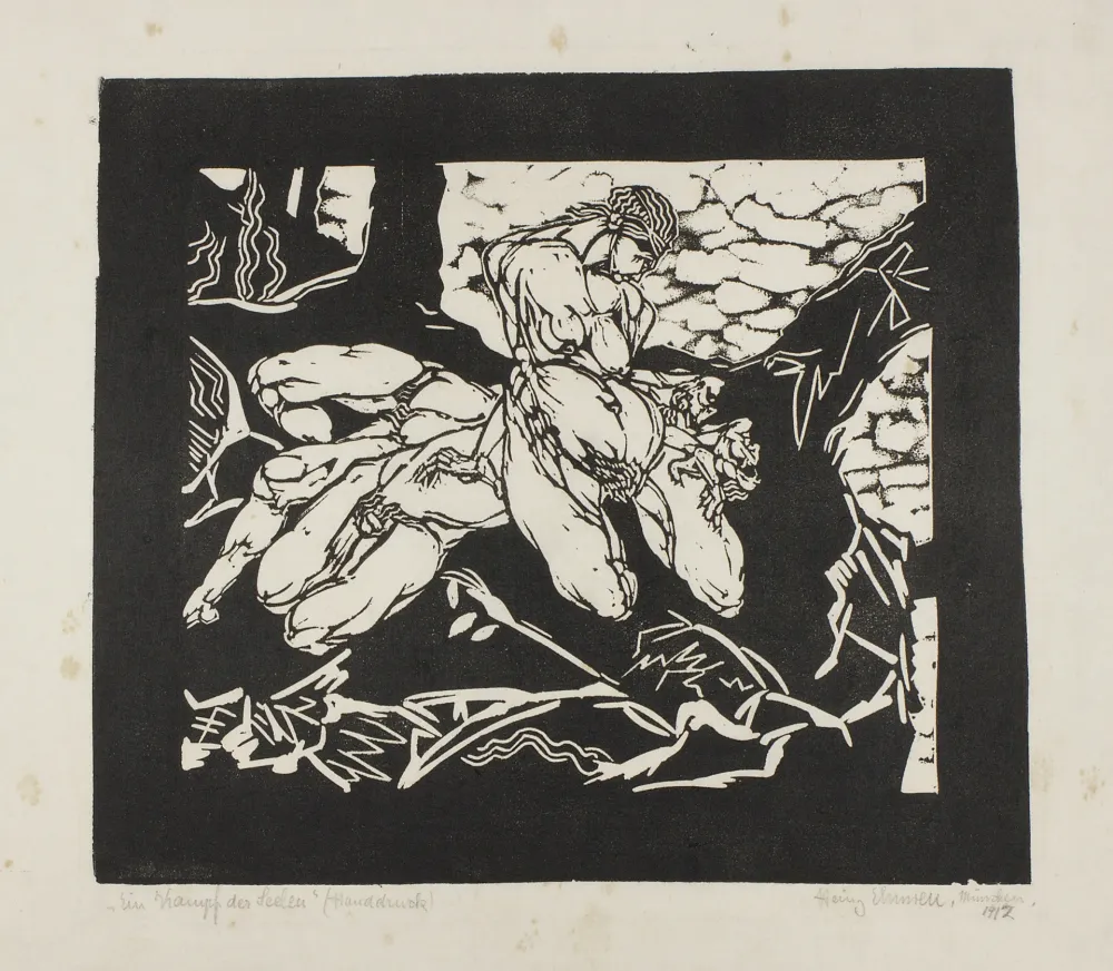 Xilogravura Ehmsen - Ein Kampf der Seelen 