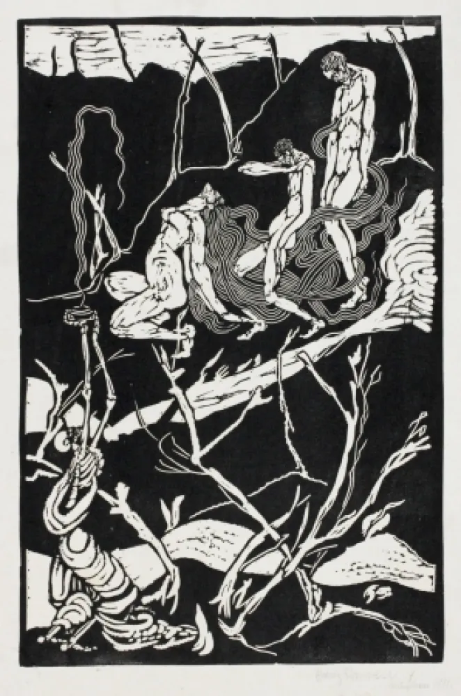 Linogravura Ehmsen - Leben und Tod (Life and Death)