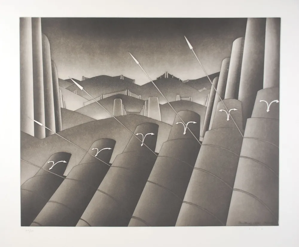 Água-Forte E Água-Tinta Folon - La Menace I