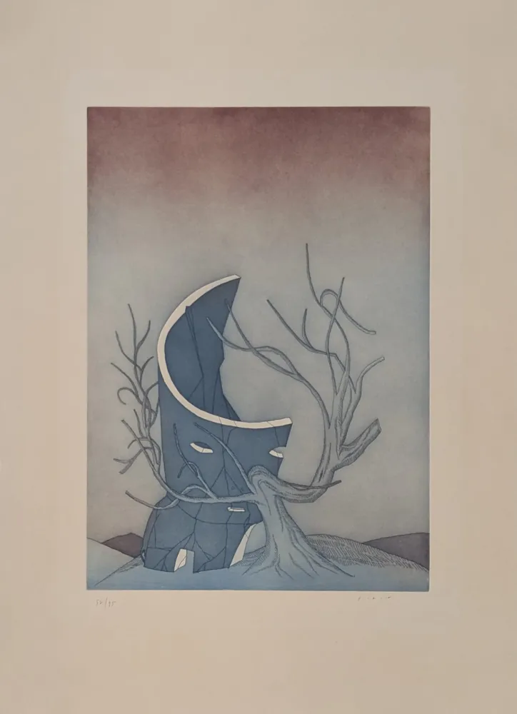 Água-Forte E Água-Tinta Folon - Les Ruines circulaires V 