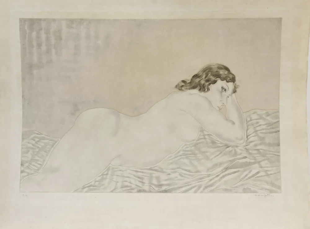 Água-Forte E Água-Tinta Foujita - Femme brune allongée. 1930