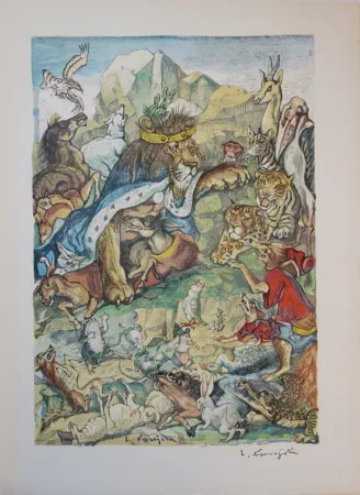 Gravura Foujita - Les animaux malades de la peste