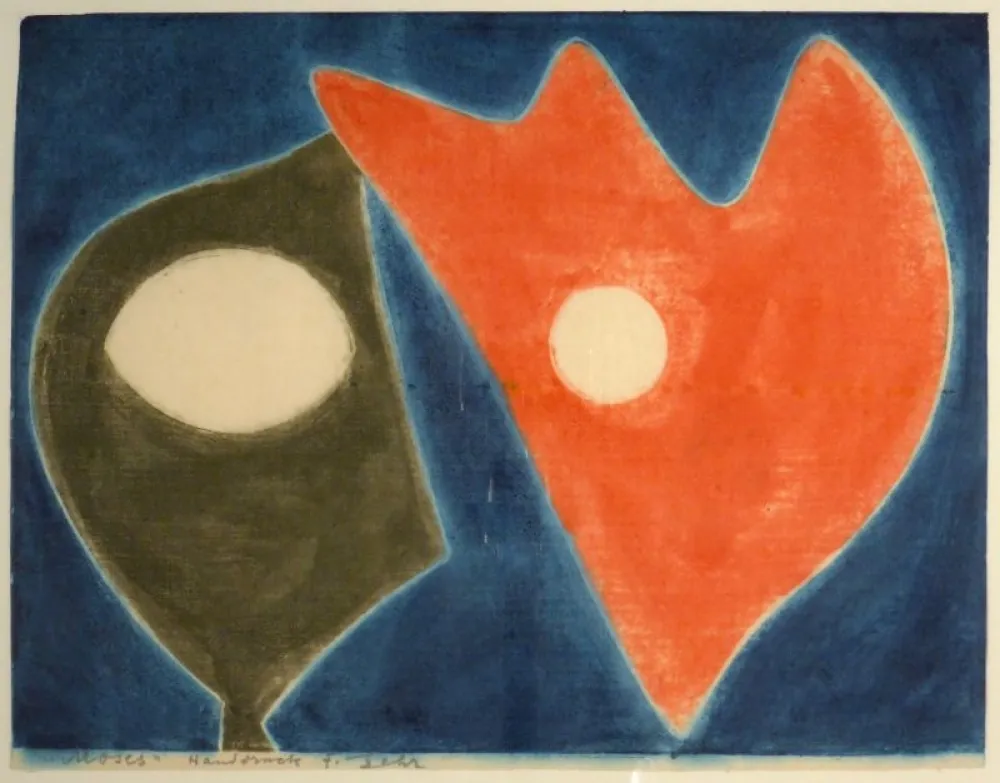 Xilogravura Gehr - Moses vor brennendem Dornbusch I