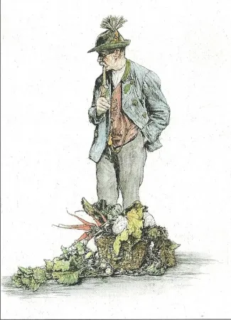 Gravura Geissler - Der Gemüsemann / The Vegetable Seller
