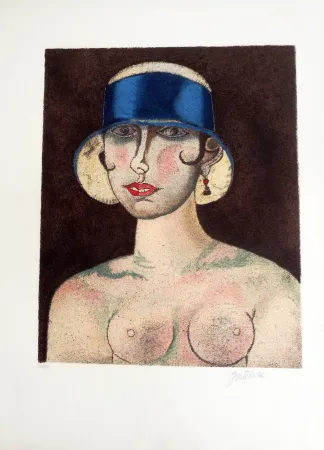 Litografia Gentilini - Ragazza di Roma