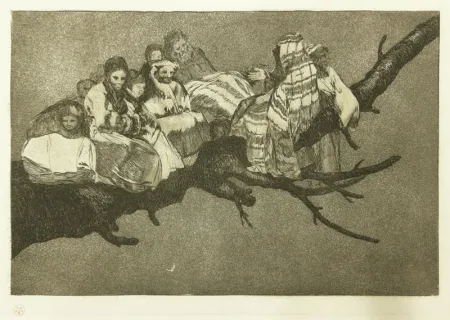 Água-Forte Goya - Andarse Po Las Ramas; Disparate Ridiculo, (plate 3 from Los Proverbios)