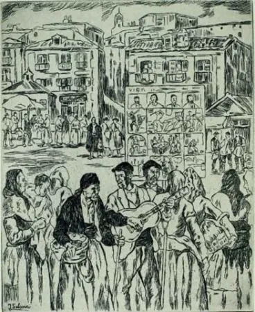 Água-Forte Gutiérrez Solana  - El ciego de los romances