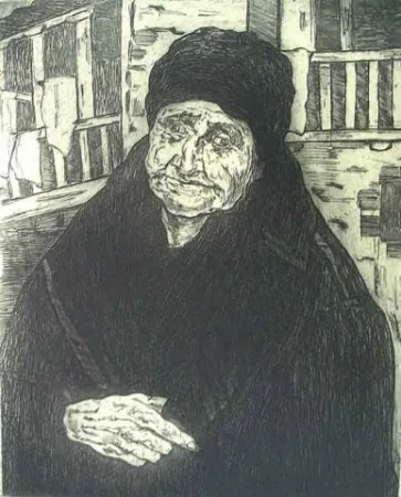 Água-Forte Gutiérrez Solana  - Vieja montañesa