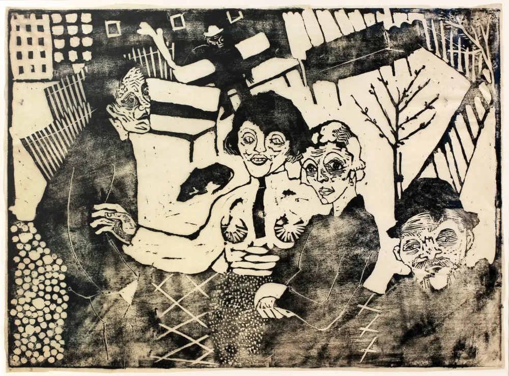 Xilogravura Hamerschlag - Im Hof (At the courtyard)