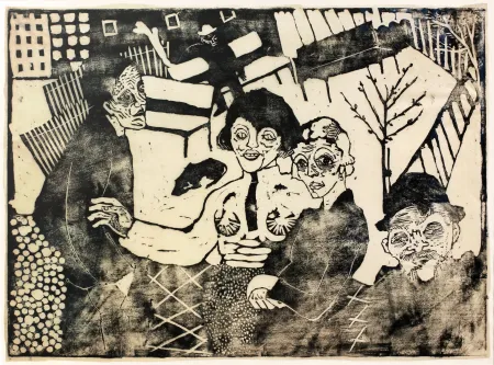 Xilogravura Hamerschlag - Im Hof (At the courtyard)