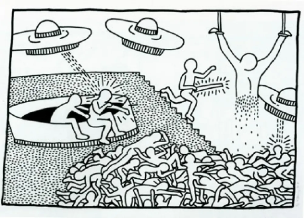 Litografia Haring - Blueprint Drawing #2