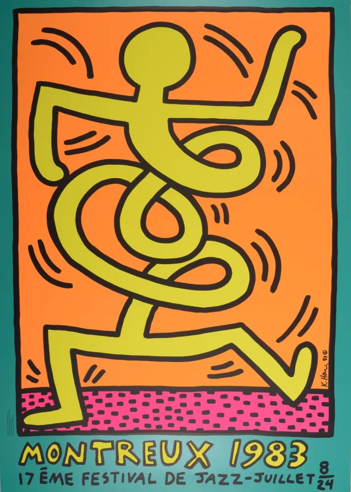 Serigrafia Haring - Montreux Jazz Festival (#B), 1983 - Very large!