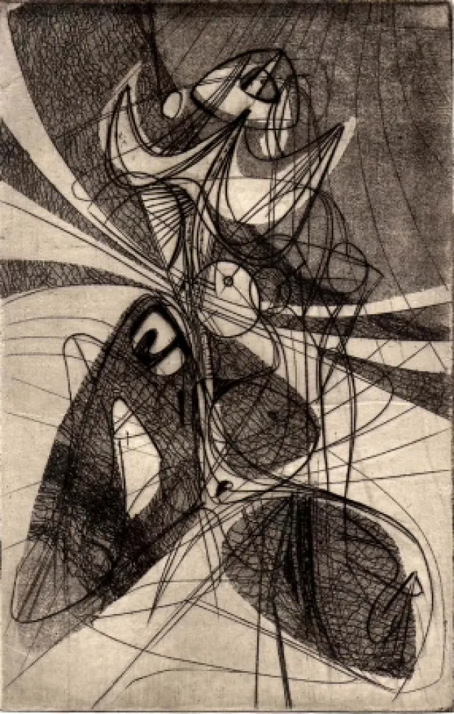 Água-Forte Hayter - (Greeting card for 1946-47)