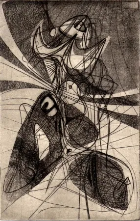 Água-Forte Hayter - (Greeting card for 1946-47)