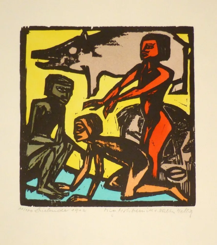 Xilogravura Helbig - Spielende