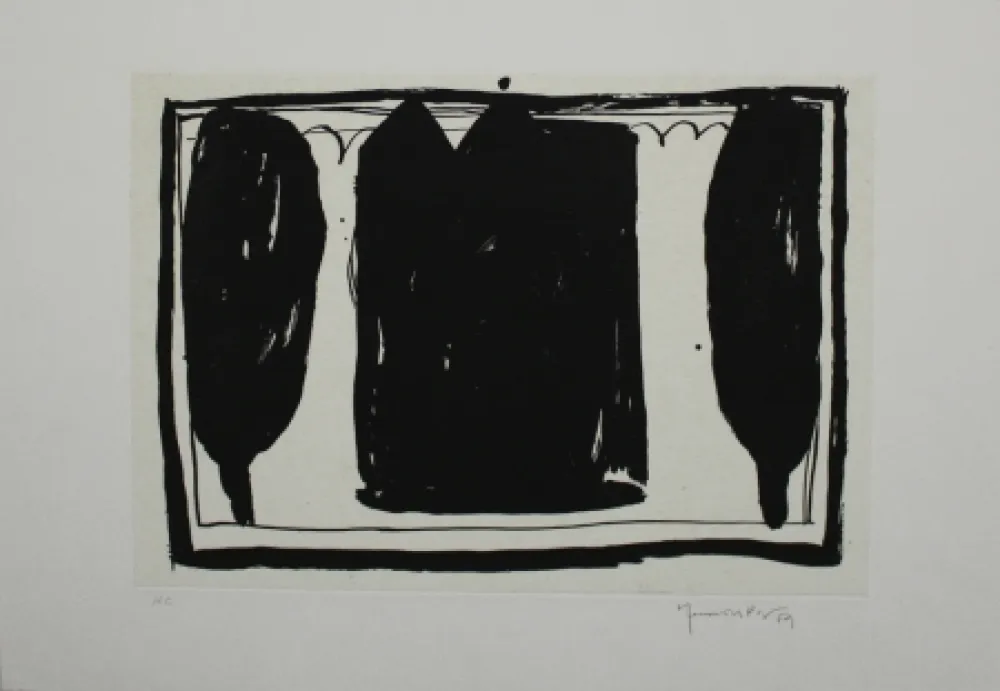 Água-Tinta Hernandez Pijuan - Arbres i casa I