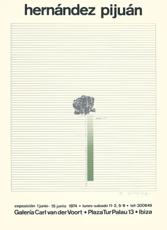 Serigrafia Hernandez Pijuan - Cartel de la exposición Galería Carl van der Voort, Ibiza