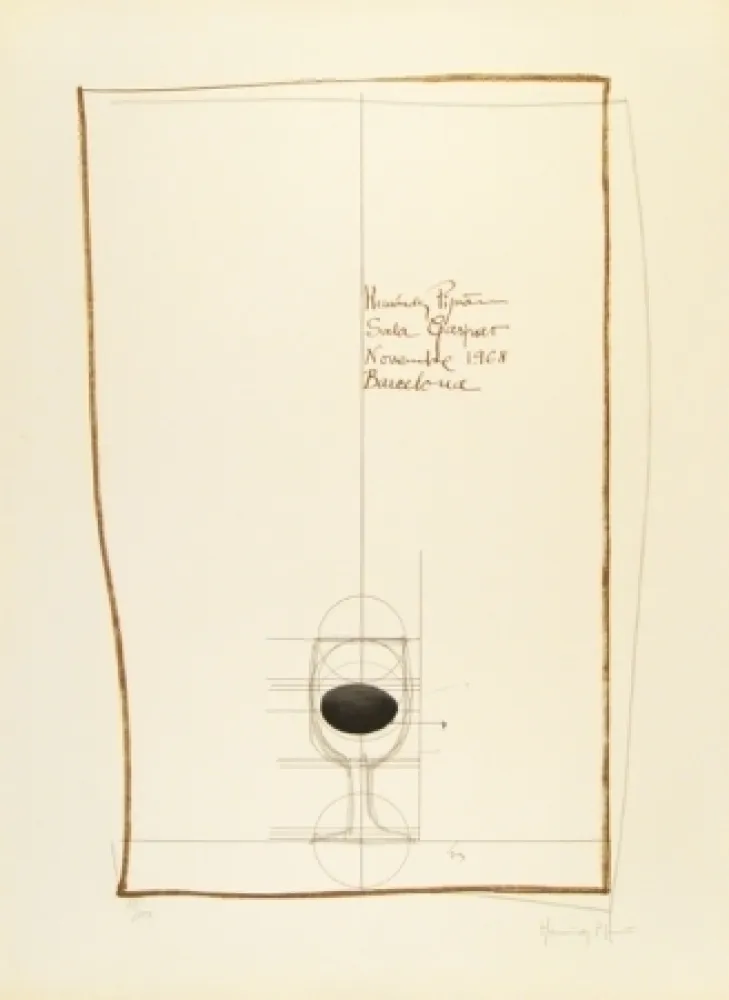 Litografia Hernandez Pijuan - Cartel exposición Sala Gaspar