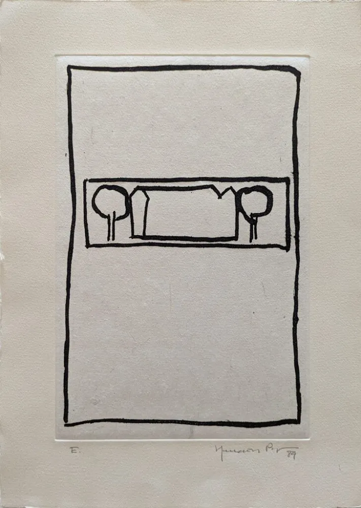 Água-Tinta Hernandez Pijuan - Casa con árboles