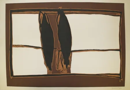 Linogravura Hernandez Pijuan - Des de la finestra I (From the Window I)