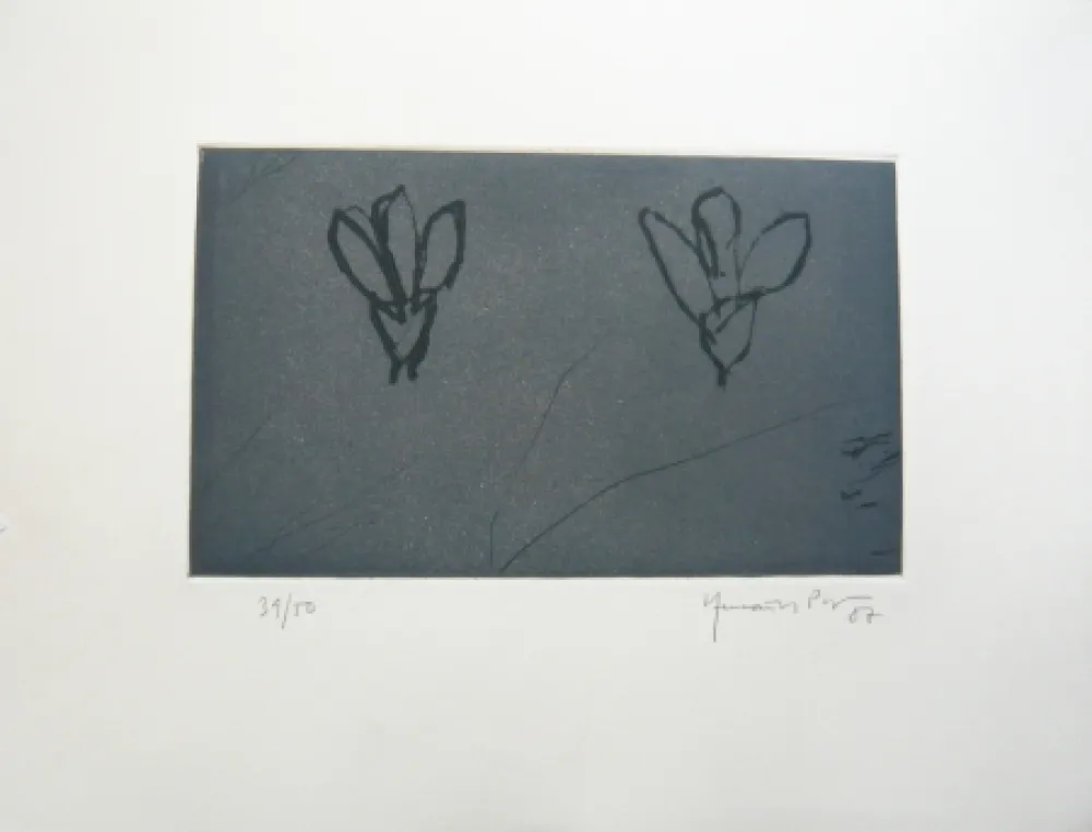 Múltiplo Hernandez Pijuan - Flors sobre gris