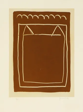 Gravura Hernandez Pijuan - La casa desde la que se divisa el campo IV