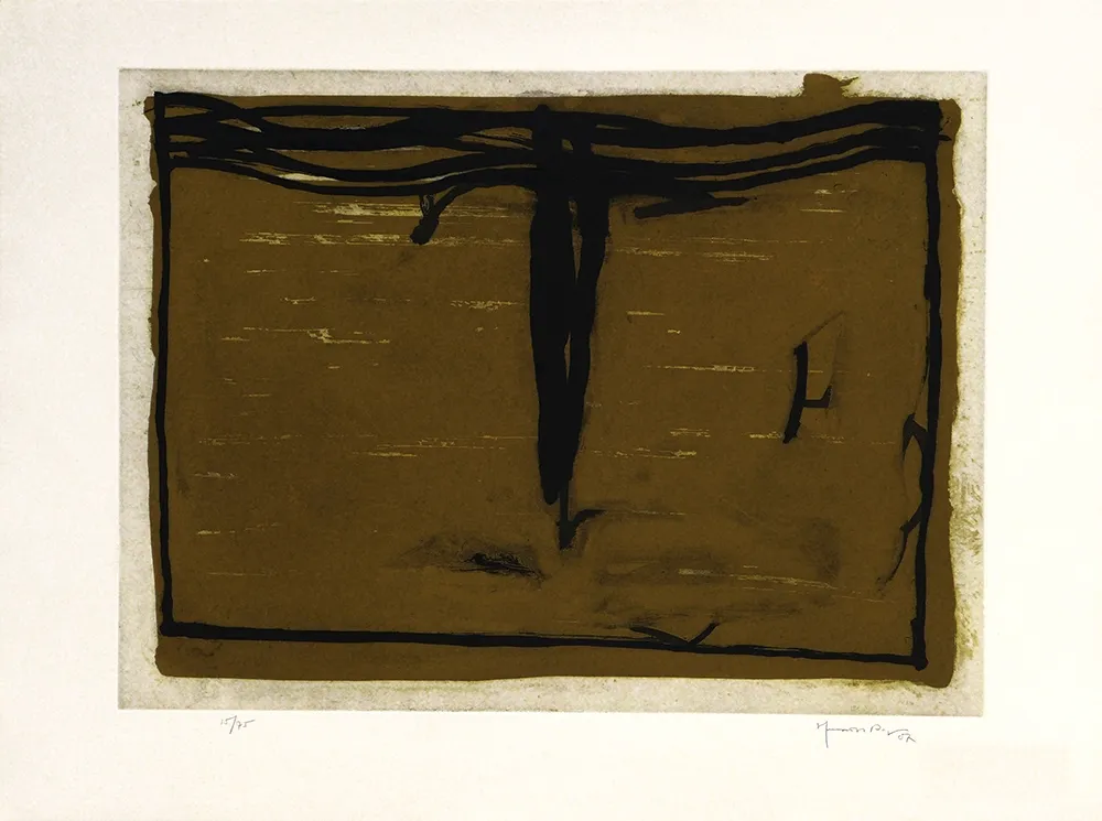 Gravura Hernandez Pijuan - Paisaje con ciprés