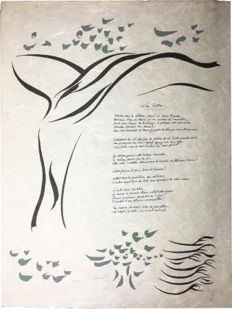 Gravura Herold - Gilbert Lély : LA COSTE. Affiche-Poème originale (1968).