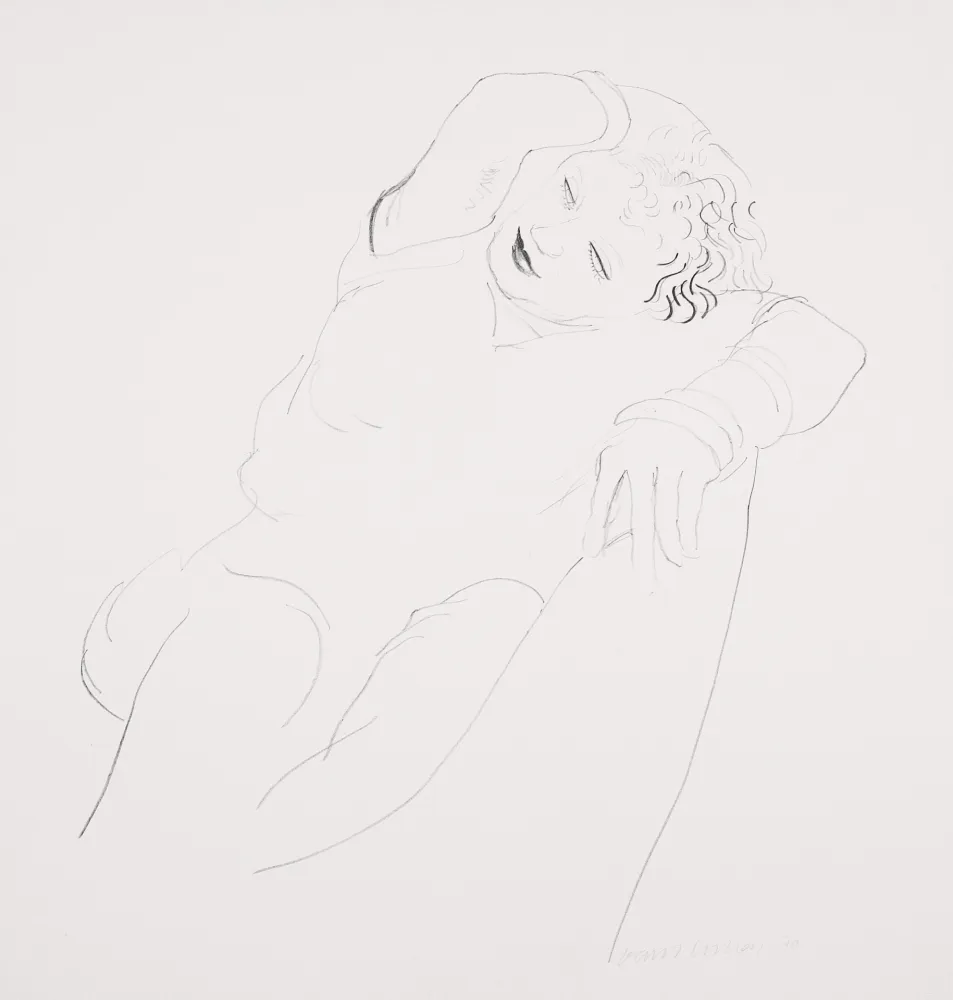 Litografia Hockney - Celia Reclining