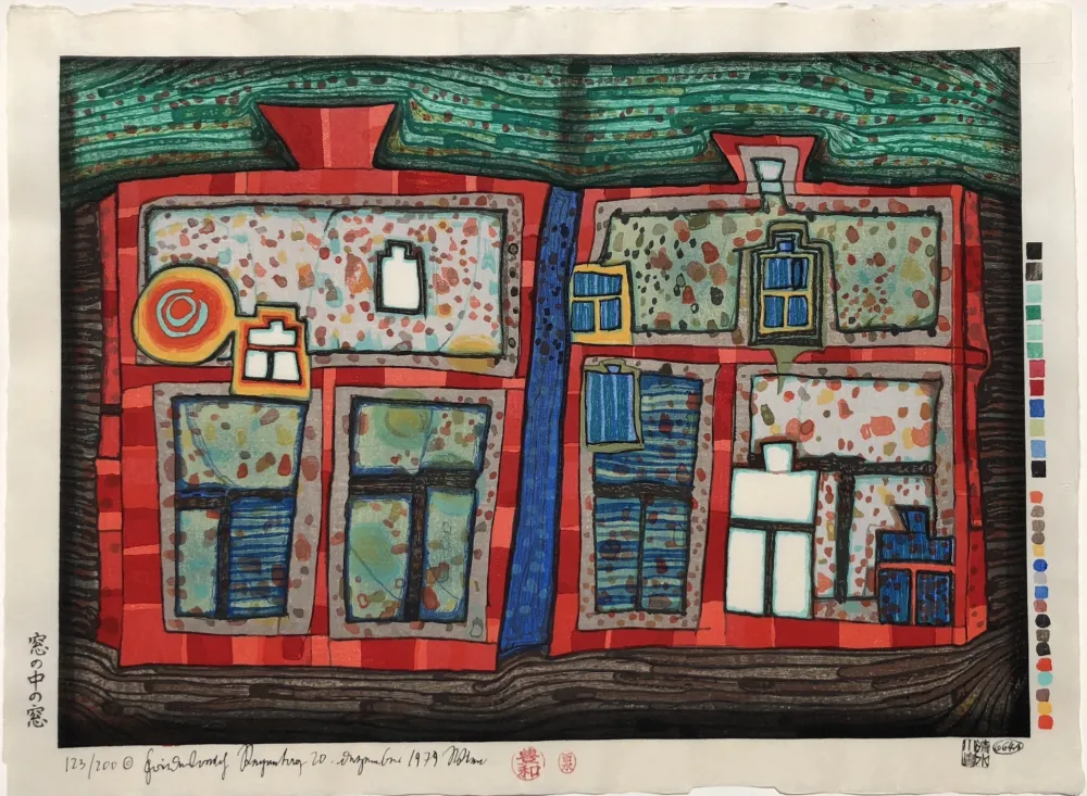 Xilogravura Hundertwasser - 2 to 13 Windows Afloat