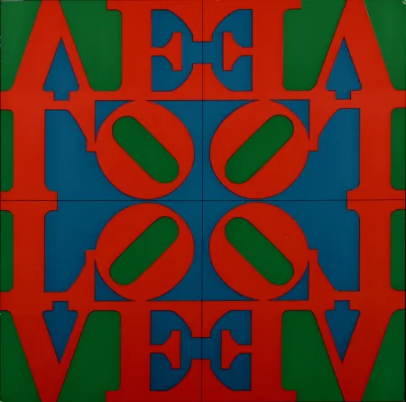 Serigrafia Indiana - Love Wall, 1967 - Very scarce!