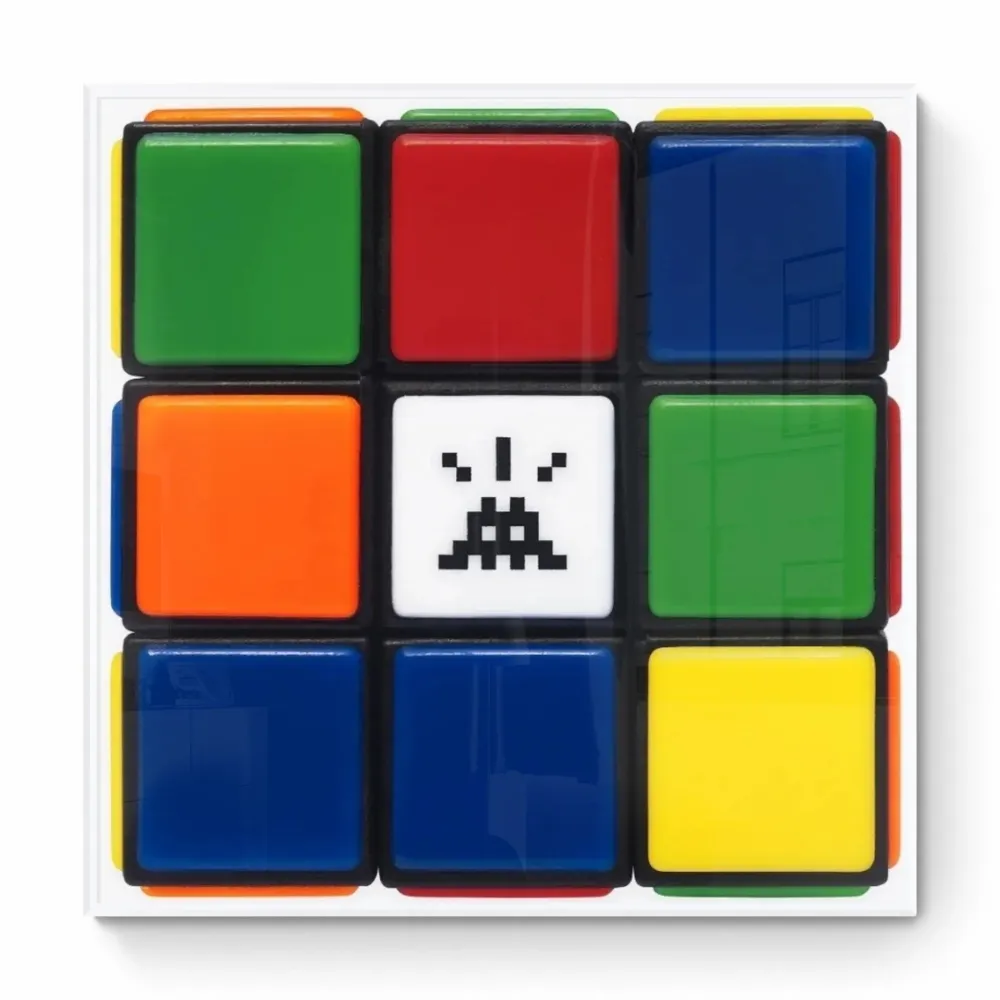 Gravura Digital Invader - Invaded Cube