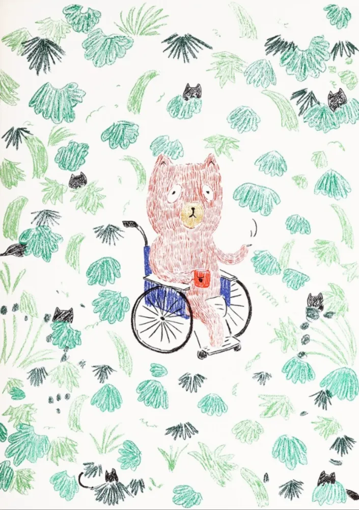 Litografia Kaga - Kumacchi in green 2