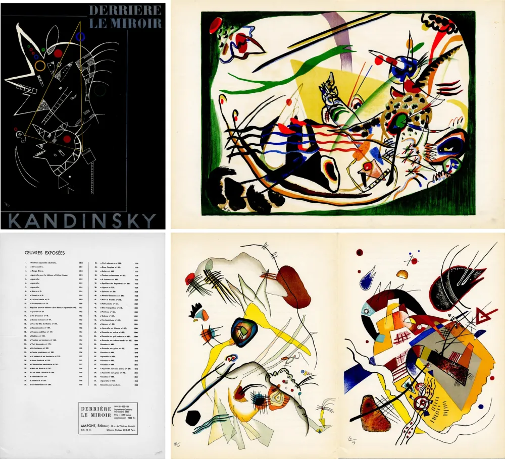 Livro Ilustrado Kandinsky - DERRIÈRE LE MIROIR N°101-102-103. KANDINSKY. Sept-Oct-Nov. 1957. 6 lithographies en couleurs.