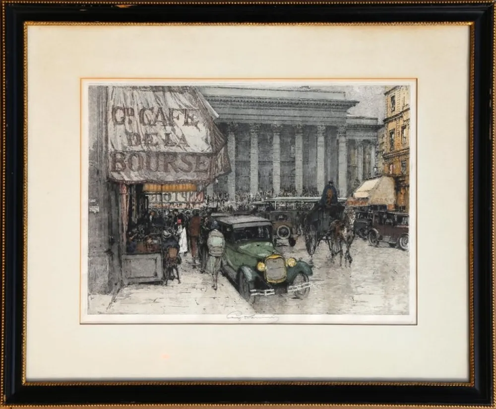 Gravura Kasimir - Cafe Bourse, Paris