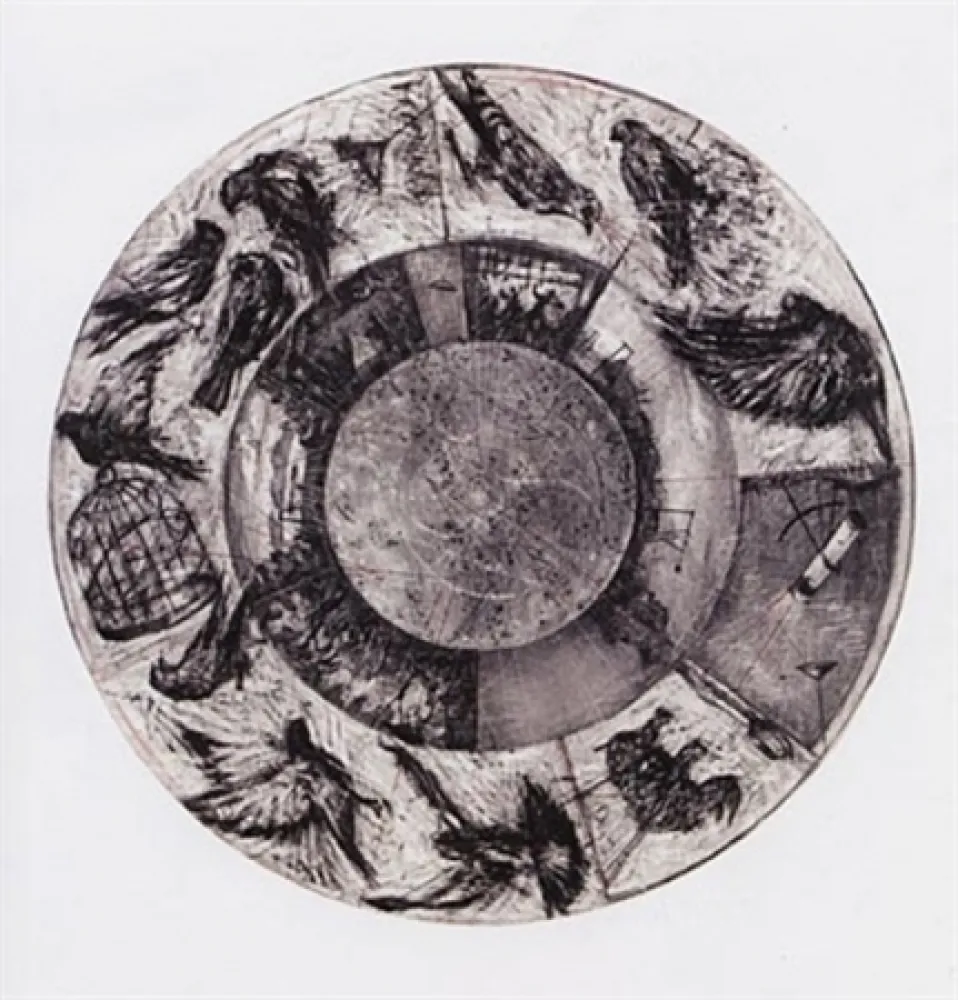 Litografia Kentridge - Music Box Tondo