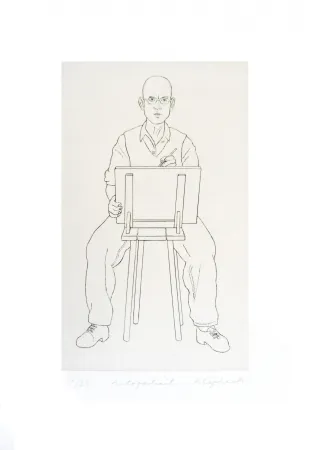 Gravura Klapheck - Autoportrait