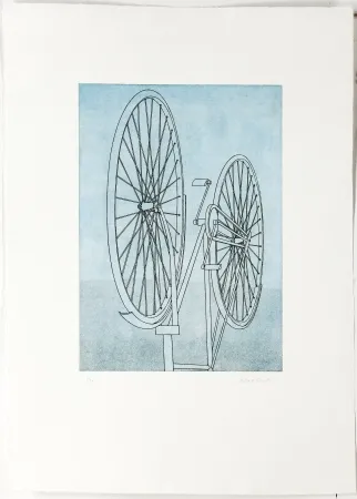 Gravura Klapheck - Fahrrad II - Die Fragwürdigkeit des Ruhms (The dubiousness of fame - Le caractère douteux de la renommée)