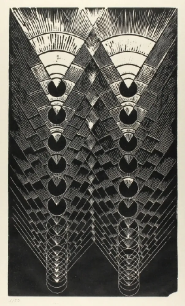 Linogravura Klien,  - Light in Glass II