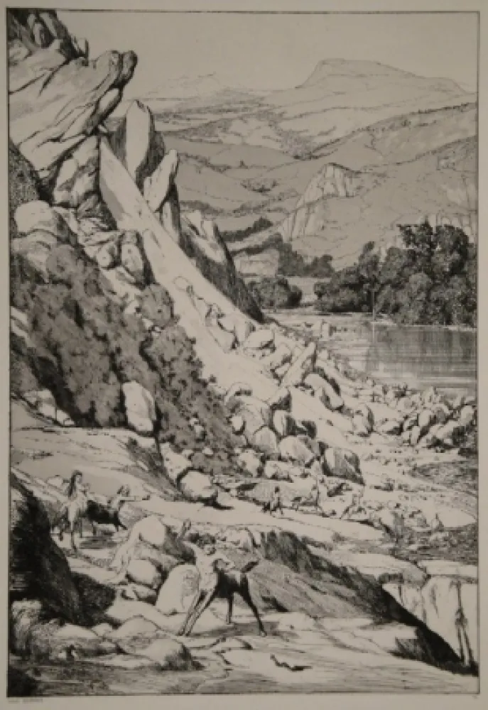 Água-Forte E Água-Tinta Klinger - Bergsturz