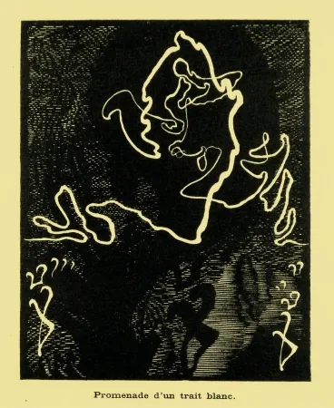 Xilogravura Kupka - Promenade d'un trait blanc